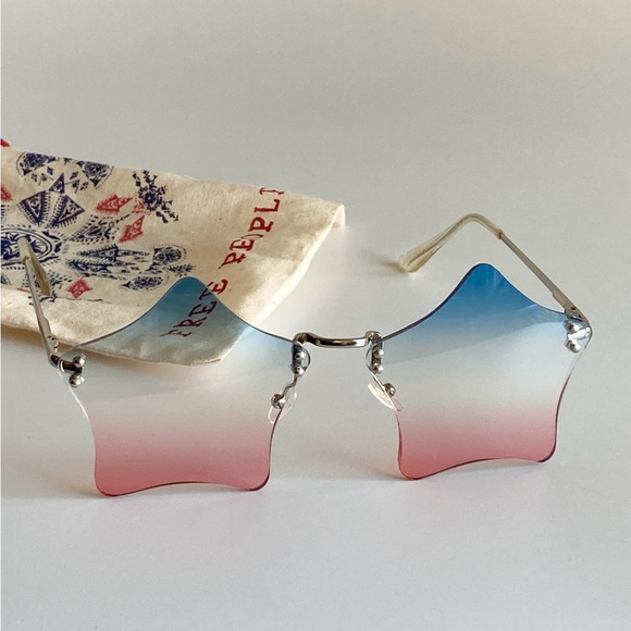 Free People Rockstar Rimless Sunglasses Color: Fire cracker - Picture 5 of 10